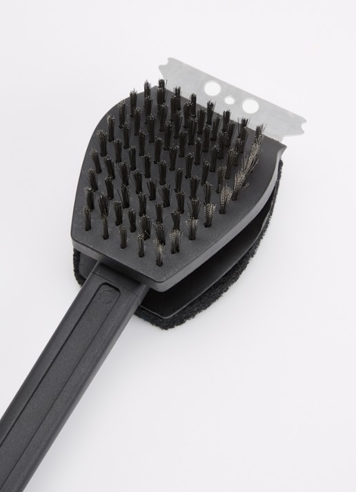 GEFU BBQ schoonmaakborstel 3 in 1 - voorkant 2 zwart