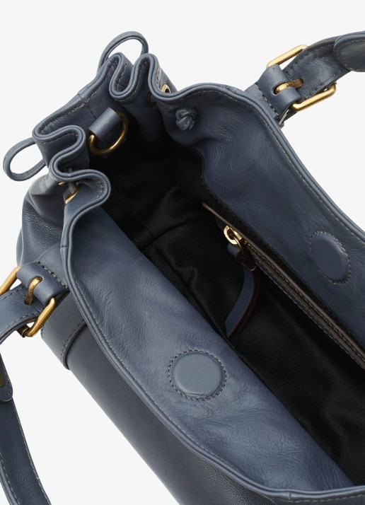 Gerard Darel 12H mini handtas van leer met afneembare schouderriem - detail 2 blauwgrijs
