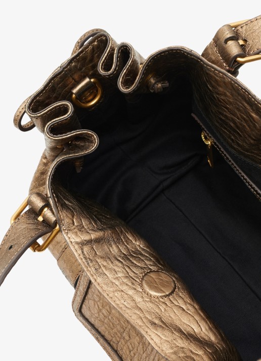 Gerard Darel 18H handtas van pebbled leer - detail 2 goud
