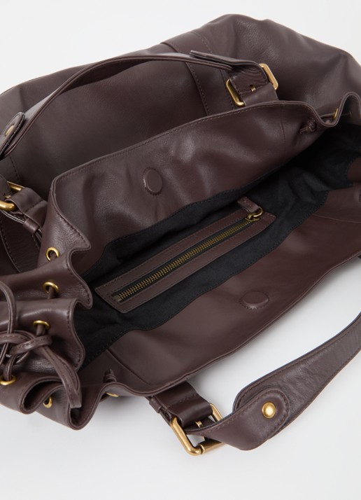 Gerard Darel 24H handtas van leer - detail 3 donkerbruin
