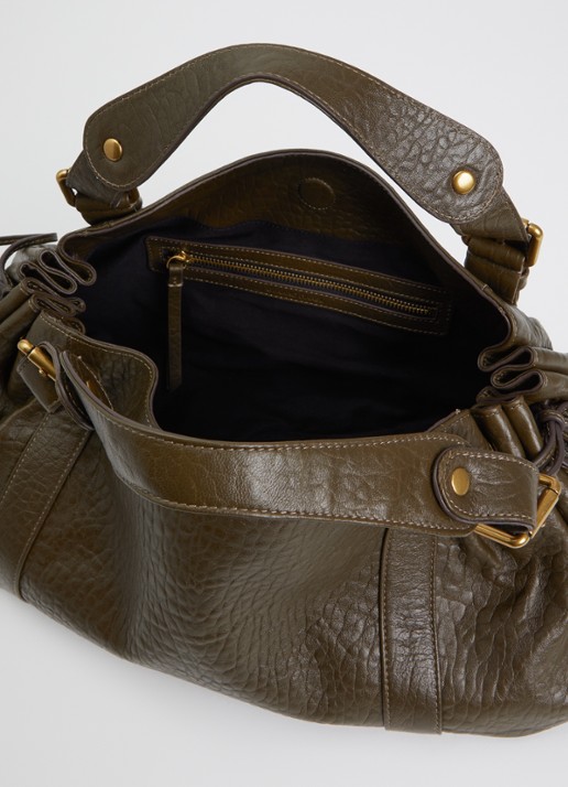 Gerard Darel 24H handtas van leer - detail 3 khaki