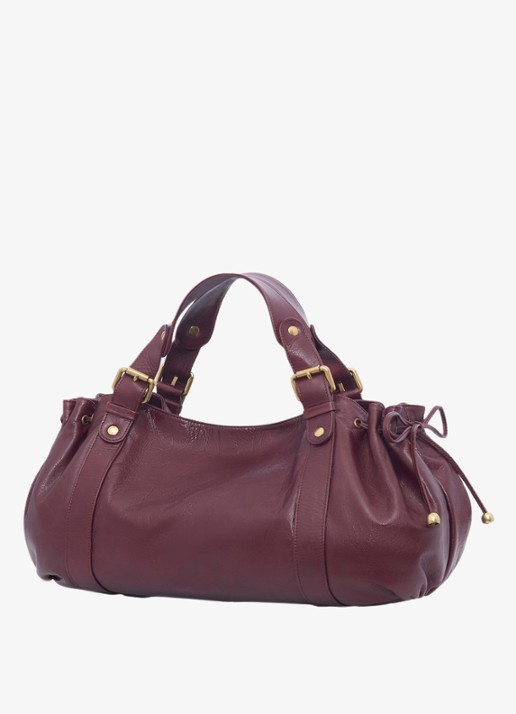 Gerard Darel 24H handtas van leer  - detail 2 donkerrood
