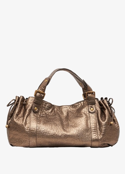 Gerard Darel 24H handtas van pebbled leer met metallic finish