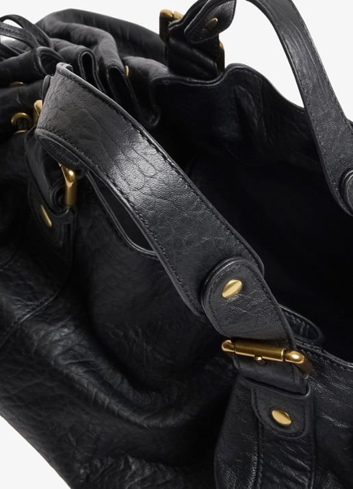 Gerard Darel 24H handtas van pebbled schapenleer  - detail 2 zwart