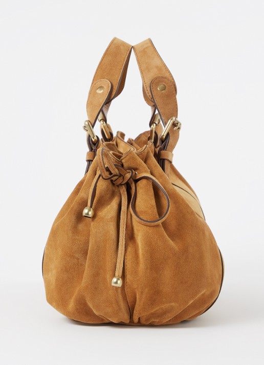 Gerard Darel 24H handtas van suéde met trekkoord - detail 3 camel
