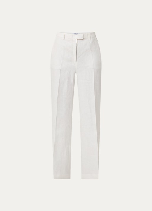 Gerard Darel Abelle high waist loose fit broek van linnen - voorkant 3 gebroken wit