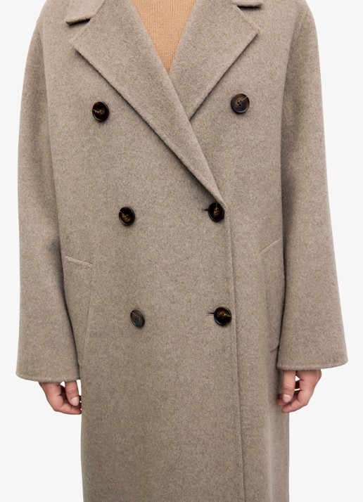 Gerard Darel Aela double-breasted mantel in wolblend - detail 3 beige