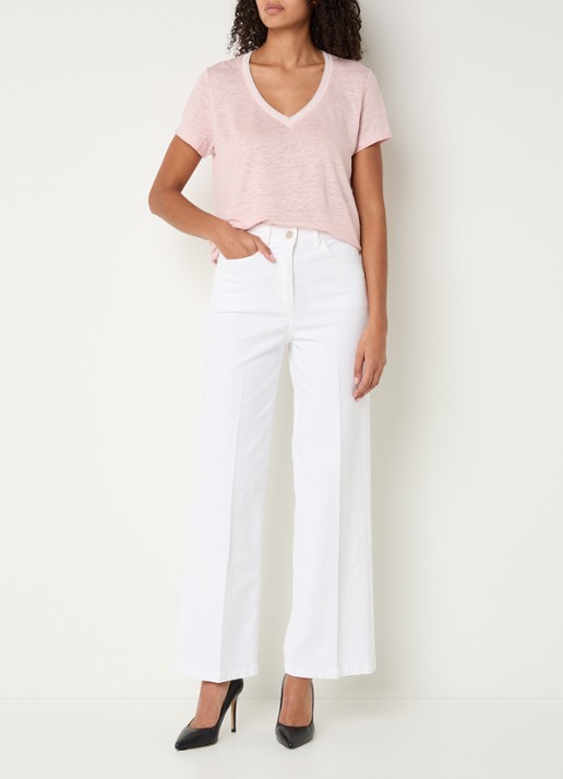 Gerard Darel Aelina high waist loose fit jeans met gekleurde wassing - voorkant 4 wit