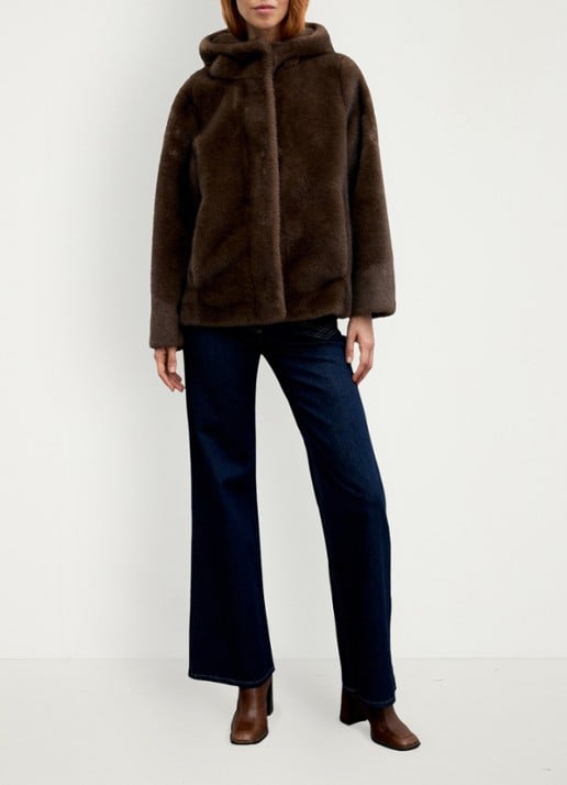 Gerard Darel Agate jas van imitatiebont - detail 2 naturel