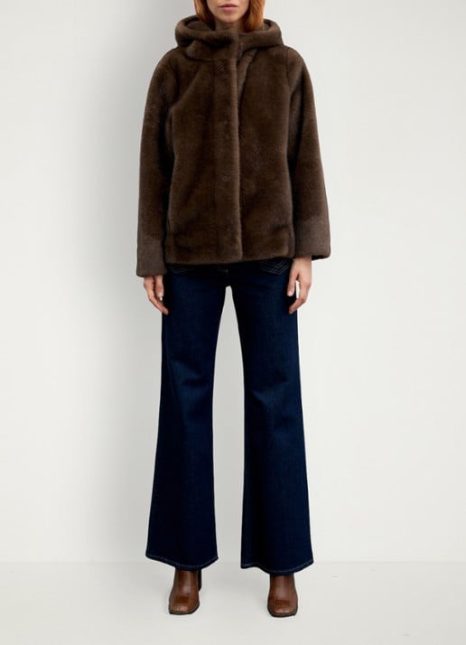 Gerard Darel Agate jas van imitatiebont - voorkant 5 naturel