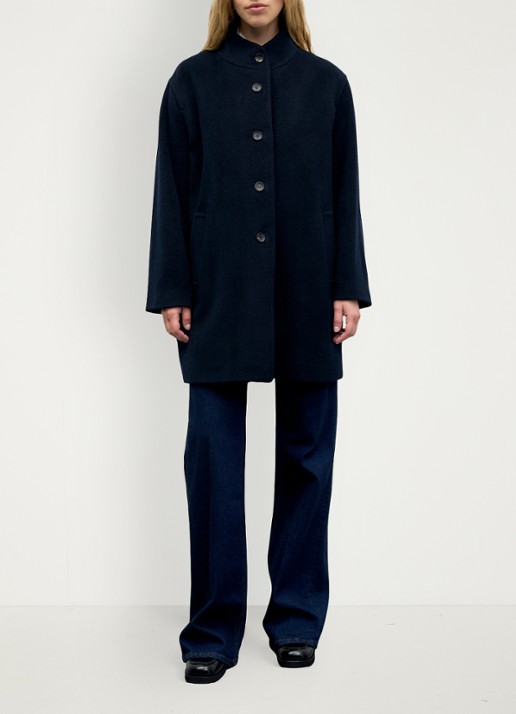 Gerard Darel Aira mantel van scheerwol - detail blauw