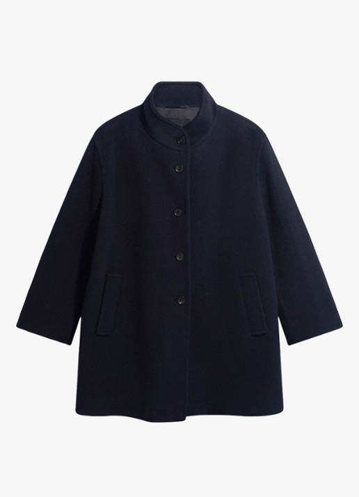 Gerard Darel Aira mantel van scheerwol - voorkant 3 blauw