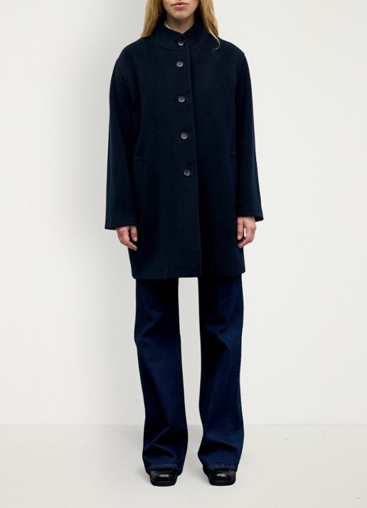 Gerard Darel Aira mantel van scheerwol - voorkant 4 blauw