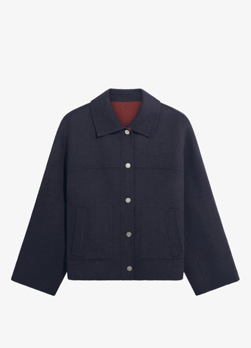 Gerard Darel Alda reversible jack van wol - voorkant 3 blauw