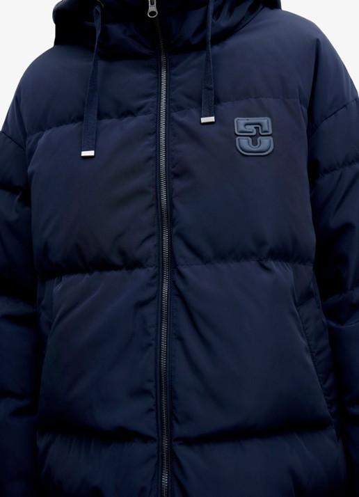 Gerard Darel Alie puffer jack met donsvulling en capuchon - detail 4 blauw
