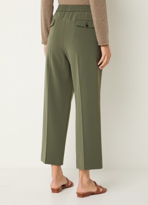 Gerard Darel Aliette high waist straight fit cropped pantalon met steekzakken - achterkant 4 mosgroen
