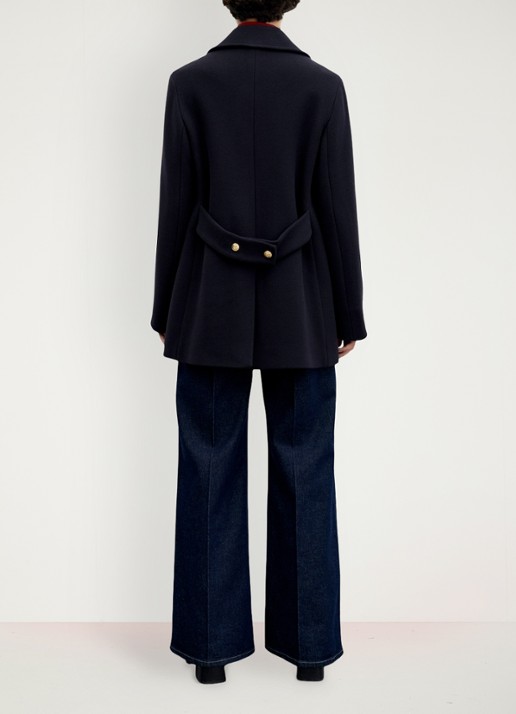 Gerard Darel Alis korte mantel in wolblend - achterkant 5 blauw