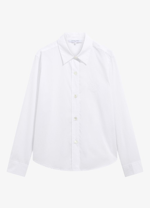 Gerard Darel Alix blouse met logoborduring - voorkant 3 wit