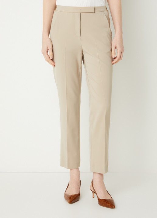 Gerard Darel Alya high waist slim fit cropped chino met steekzakken - detail beige