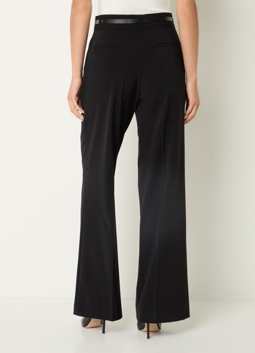Gerard Darel Alyce high waist wide fit pantalon met steekzakken - achterkant zwart