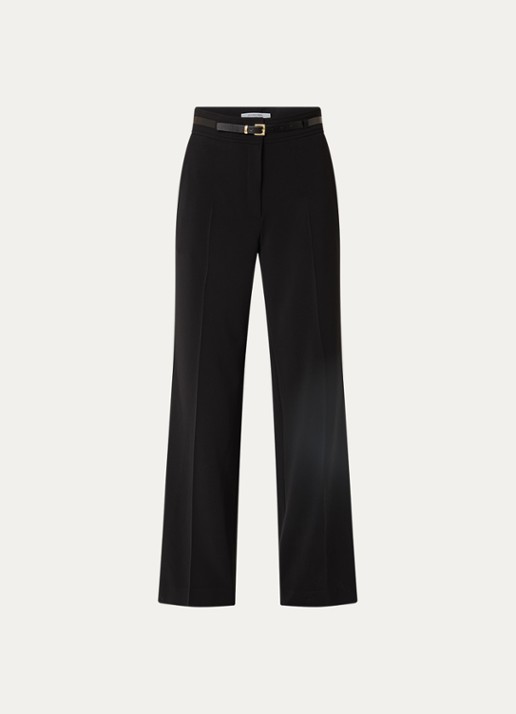Gerard Darel Alyce high waist wide fit pantalon met steekzakken - voorkant 3 zwart