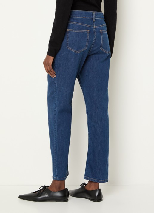 Gerard Darel Amandyne high waist straight leg jeans met medium wassing - achterkant indigo