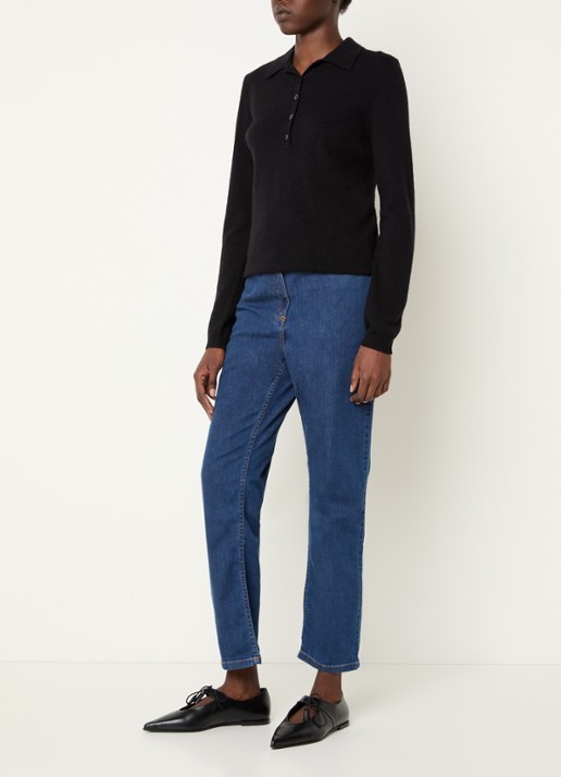 Gerard Darel Amandyne high waist straight leg jeans met medium wassing - voorkant 3 indigo