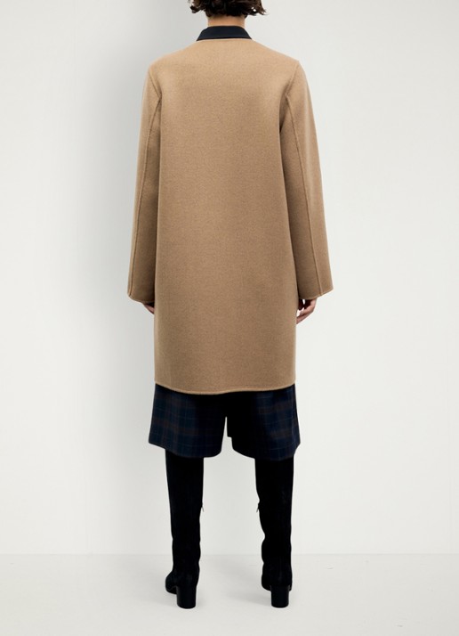 Gerard Darel Anai reversible jas van wol met opgestikte zakken - achterkant blauw