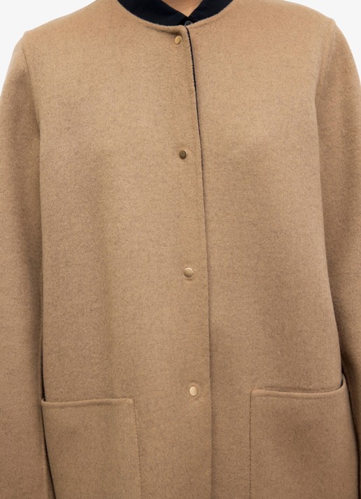 Gerard Darel Anai reversible jas van wol met opgestikte zakken - detail 5 blauw