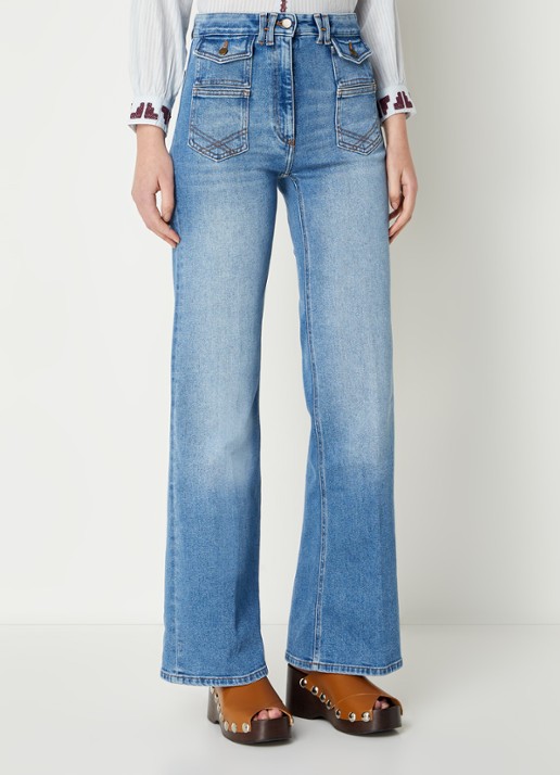 Gerard Darel Anna high waist flared jeans met opgestikte zakken