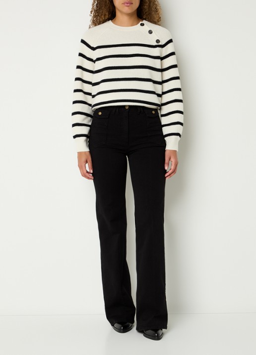 Gerard Darel Anna high waist loose fit jeans met stretch - voorkant 2 zwart