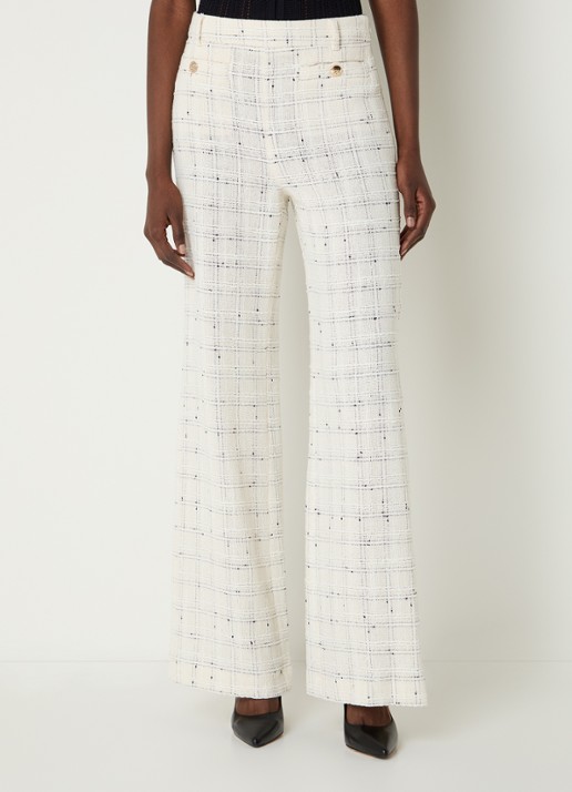 Gerard Darel Ariela mid waist flared fit broek met ruitdessin