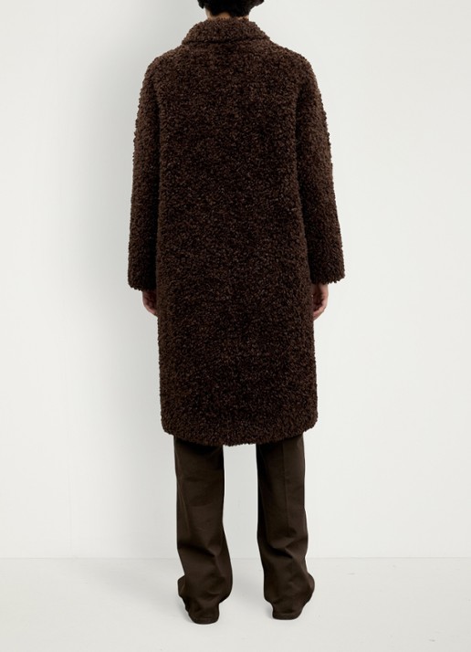 Gerard Darel Asta mantel van teddy - achterkant 5 donkerbruin