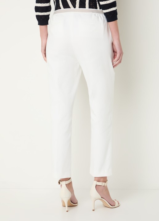 Gerard Darel Auria high waist cropped slim fit pantalon met steekzakken - achterkant 4 gebroken wit