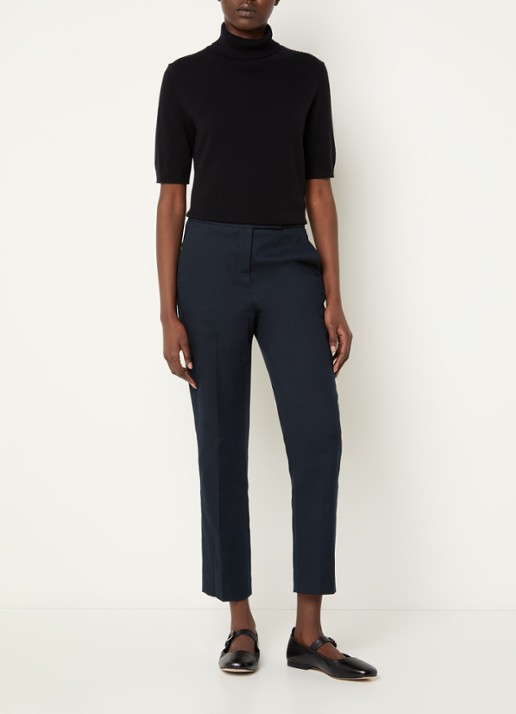 Gerard Darel Auria high waist cropped slim fit pantalon met steekzakken - voorkant 3 donkerblauw