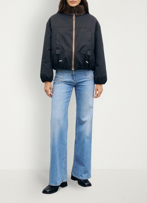 Gerard Darel Aurora reversible gewatteerde parka - detail 4 blauw