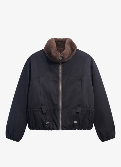 Gerard Darel Aurora reversible gewatteerde parka - voorkant blauw