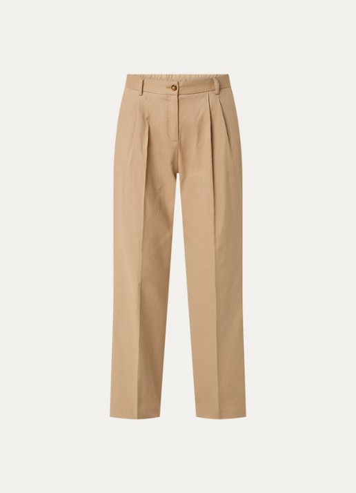 Gerard Darel Azra high waist loose fit pantalon met steekzakken - voorkant camel