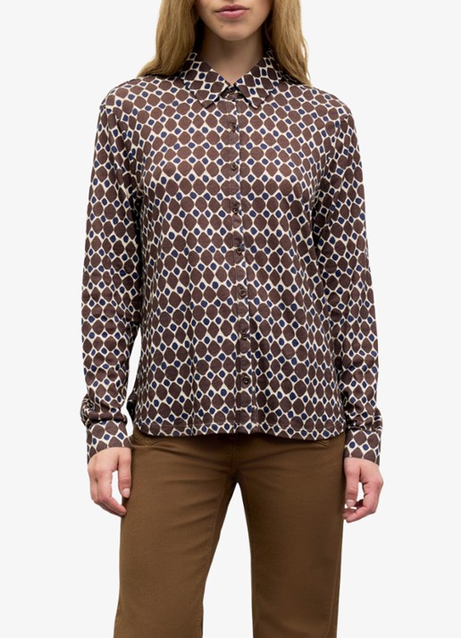 Gerard Darel Babs blouse met print - detail 5 bruin