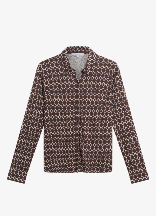 Gerard Darel Babs blouse met print - voorkant bruin