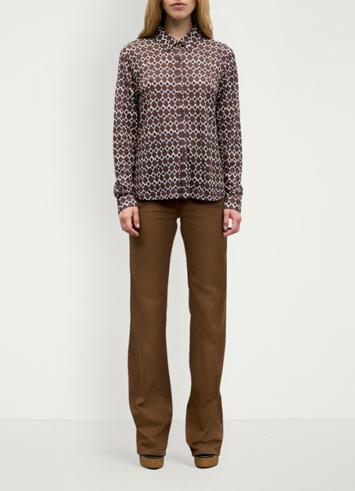 Gerard Darel Babs blouse met print - voorkant 2 bruin