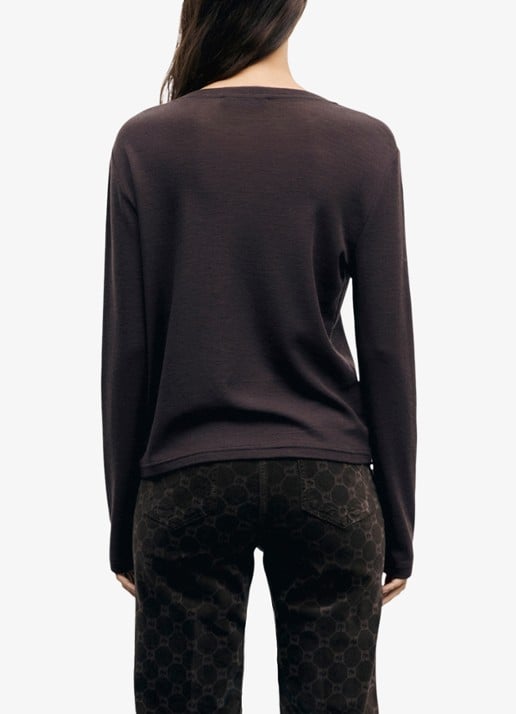 Gerard Darel Balie longsleeve van wol - achterkant 3 bruin