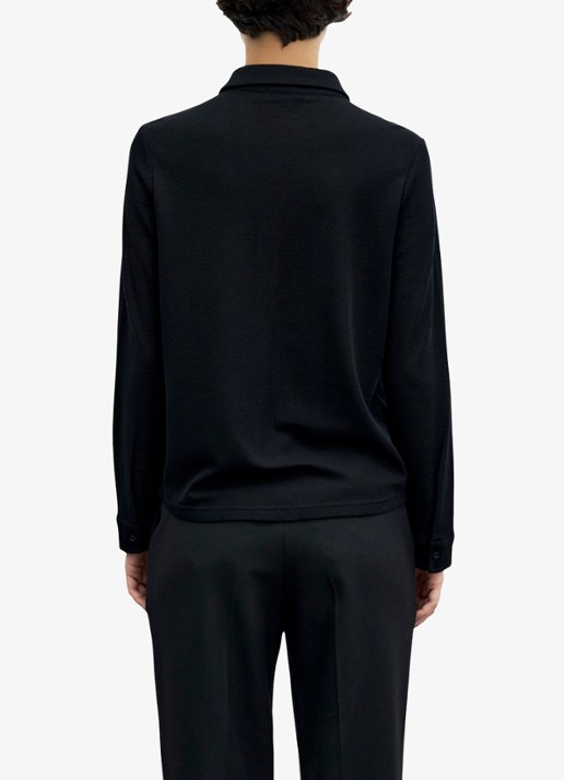 Gerard Darel Bambi blouse van wol met borduring - achterkant 2 zwart