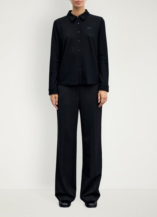 Gerard Darel Bambi blouse van wol met borduring - voorkant 4 zwart