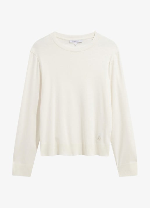 Gerard Darel Bara longsleeve met logoborduring - voorkant 2 creme