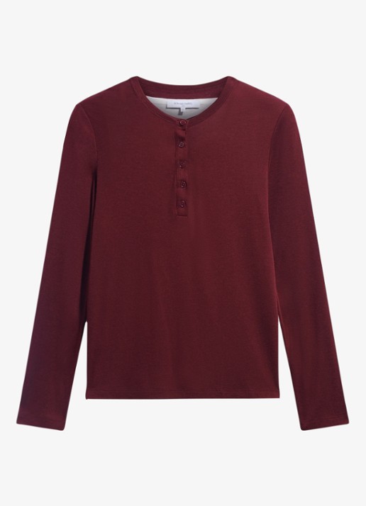 Gerard Darel Becca longsleeve in wolblend - voorkant 3 donkerrood