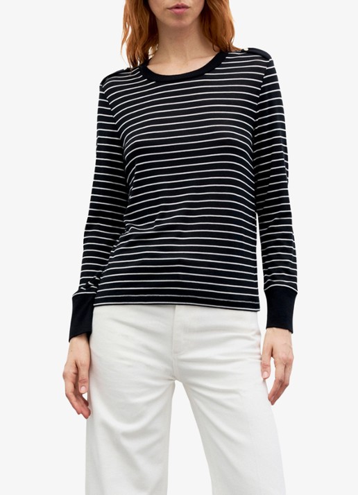 Gerard Darel Belia longsleeve in wolblend met streepprint