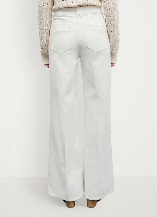 Gerard Darel Bianca high waist flared fit jeans met gekleurde wassing - achterkant 5 wit