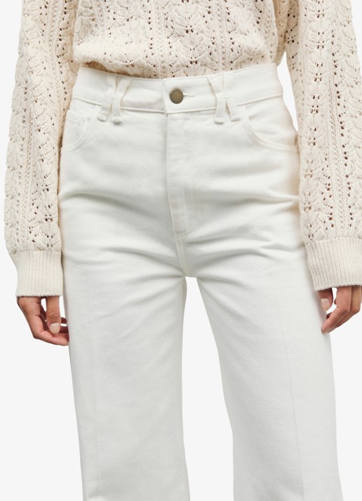 Gerard Darel Bianca high waist flared fit jeans met gekleurde wassing - detail 4 wit
