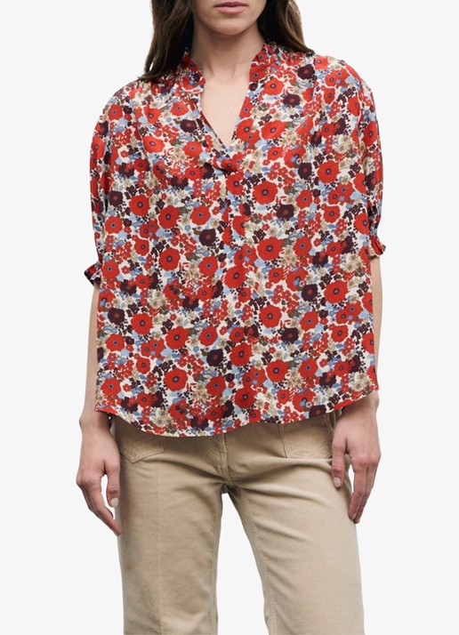 Gerard Darel Blouse met bloemenprint en ruches
